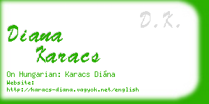 diana karacs business card